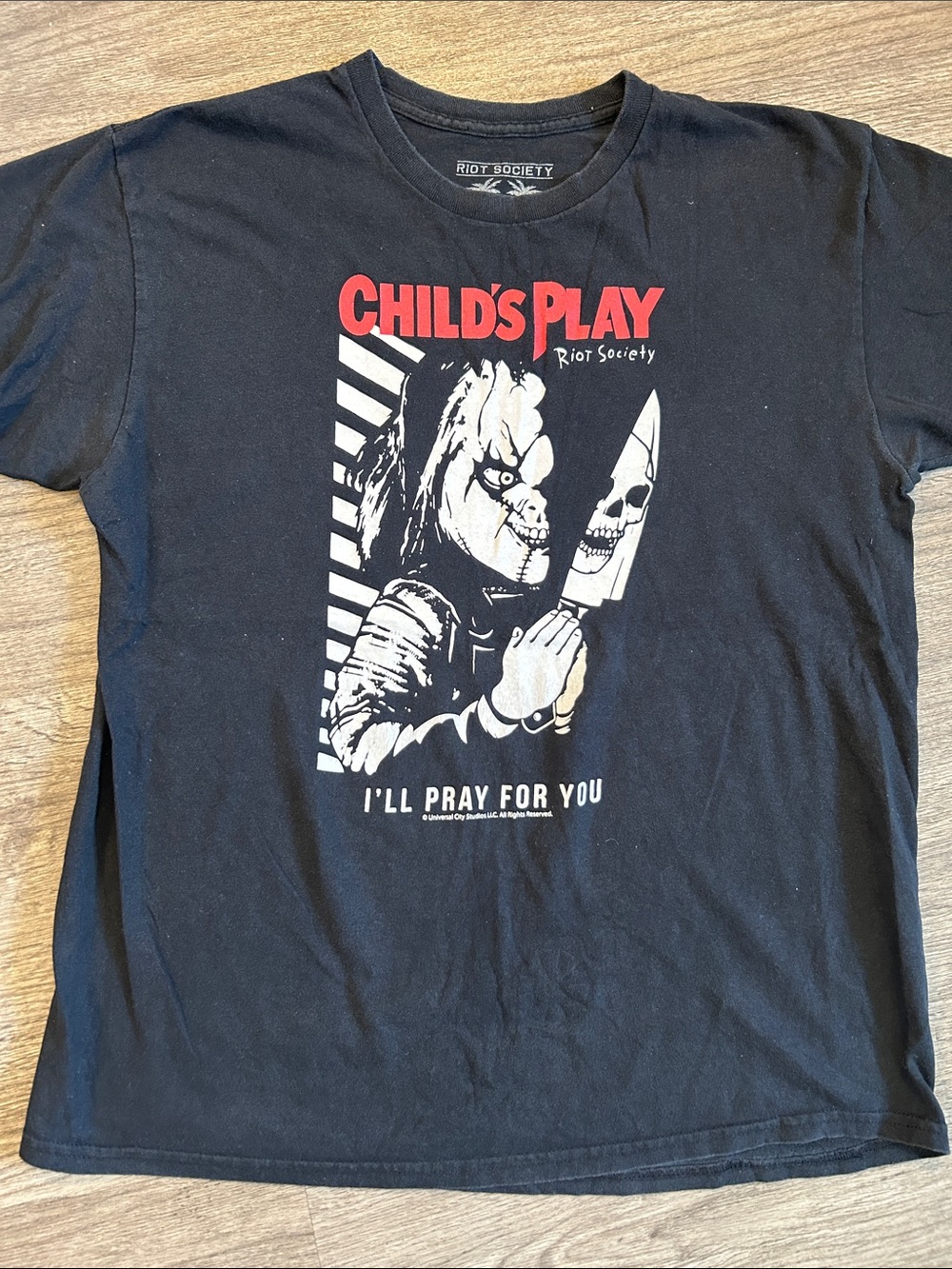 Riot Society Child’s Play Chucky Graphic T-Shirt Men’s Large Horror Tee Black